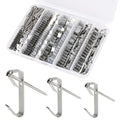 Picture Hanging Hooks 230 Pieces,10lb, 20lb, and 30lb Picture Hangers - color: Silver