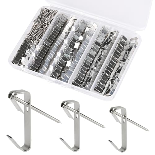 Picture Hanging Hooks 230 Pieces,10lb, 20lb, and 30lb Picture Hangers - color: Silver