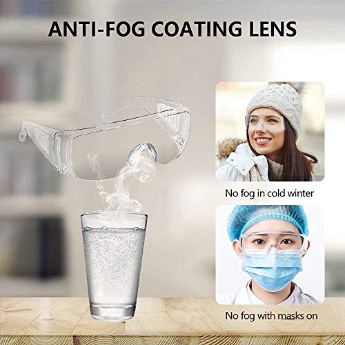 Cindy's Tape Safety Anti Fog Goggles 3-Pack - Over Eyeglasses, Dust/Chemical Splash Proof | ANSI Z87.1 Certified Wrap-Around Eye Protection for Lab, nurse, Construction