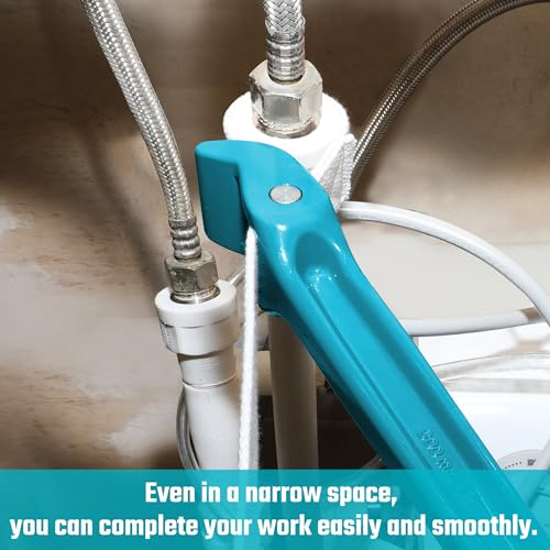 DURATECH Strap Wrench 12" Handle, Adjustable Nylon Strap Pipe Wrench, Blue - color: Blue, size: 12 Inch