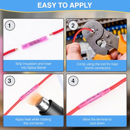 Heat Shrink Wire Terminals (Pack of 120) - size: Pack of 120
