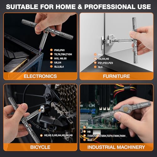 42 in 1 Magnetic Ratchet Screwdriver Set, DIY Ratchet Screwdriver Set with Precision Bits, Ideal for Home Repairs, DIY Projects, and Electronics, Ergonomic Rotatable Ratchet Handle and Storage Case