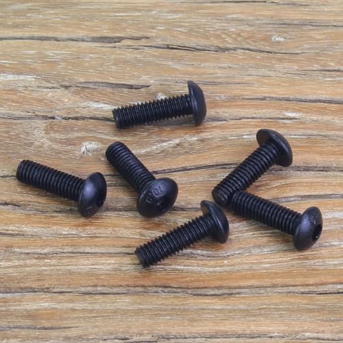 105 Pieces M3 x 10mm Button Head Socket Cap Screws, Thread Pitch 0.5mm, Sutemribor M3 Black Screws, 10.9 Grade Alloy Steel, Black Oxide Finish, Fully Threaded - size: M3 x 10mm, style: Button Head