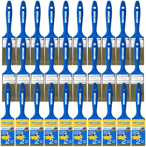King Origin Versatile Paint Brush Set, 30 Pack, 2 Inch Paint Brushes, Small Paint Brushes for Walls, Furniture, Crafts - Detailed Painting & Larger Surface Coverage - color: 30 Pack, 2 Inch