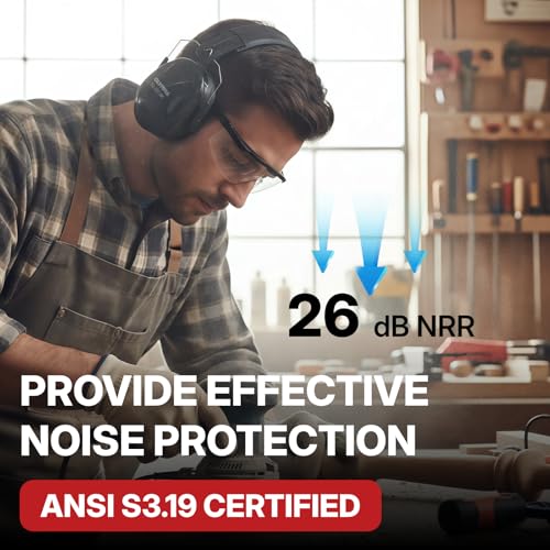 NORTHSKY Ear Muffs for Noise Reduction, Hearing Protection Ear muffs, 22-26dB NRR Over-the-Head/Cap-Mounted Safety Ear Muffs - style: Over-the-head