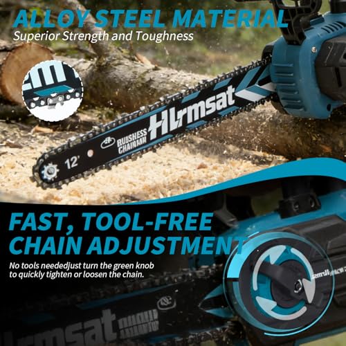 12" Brushless Cordless Electric Chainsaw with 2×4.0Ah Batteries