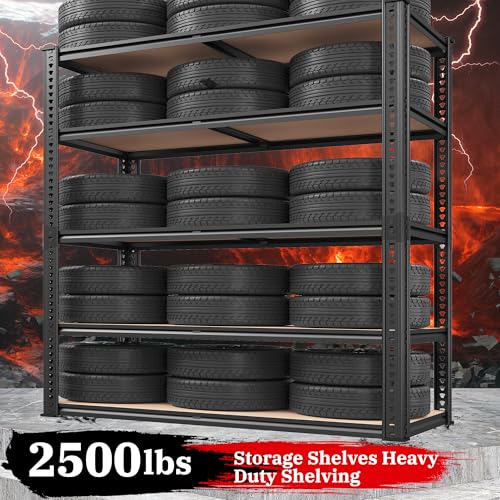 REIBII 40" W Storage Shelves Load 2500Lbs for Garage Pantry Closet Kitchen - size: 40"W x 19.7''D x 72''H