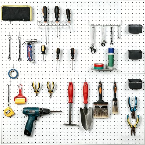 FRIMOONY Pegboard Hooks Assortment with Pegboard Bins, Peg Locks, for Organizing Various Tools, 140 Piece - style: 140PCS