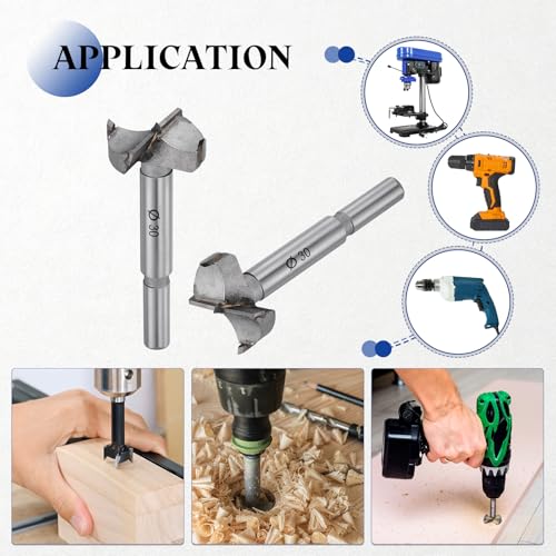2pcs 30mm（1-3/16"） Forstner Drill Bit Carbide Tipped 2 Flute - size: 30mm（1-3/16"）