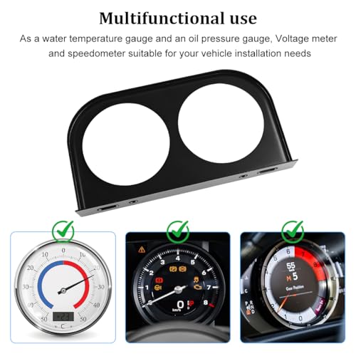 Zpana Car Double Hole Gauge Mounting Panel, 2 Inch Vehicle Dashboard Gauge Pillar Mounting Bracket Pod, Automotive Dash Instrument Holder Replacement, Universal for SUV Automobile Truck - size: Double Hole