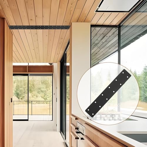6packs Straight Steel I Shape Flat Plate,Heavy Duty Mending Plate 10.8"x2" for Wood DIY Projects - Large Connector Brace,Post to Beam Connectors Repair Bracket,Joining Brackets