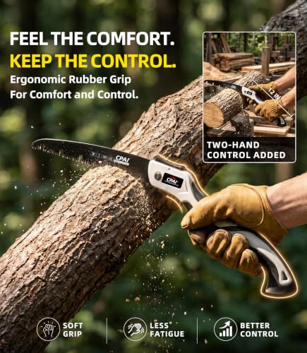 10-Inch Folding Saw, 7 TPI SK5 High-Carbon Steel Pruning Saw