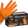 TitanFlex Heavy Duty Industrial Orange Nitrile Gloves, 8-mil, Gloves Disposable Latex Free with Raised Diamond Texture Grip, Powder Free, Rubber Glove, Mechanic Gloves,100-ct Box (Small) - color: 02 8mil (100ct), size: Small