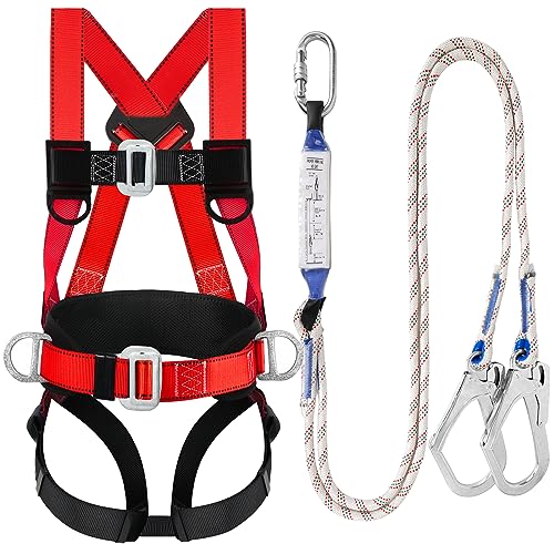 TT TRSMIMA Safety Harness Fall Protection Kit: Roofing Harness for Work - style: Red