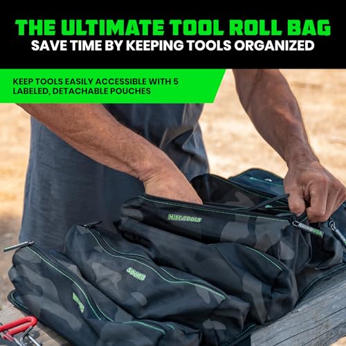 Rhino USA Tool Bag Roll - Heavy Duty Canvas Organizer for Tools - color: Camo