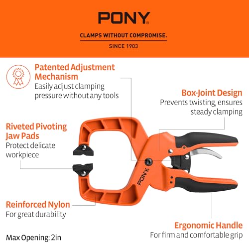PONY 4-Pack 2 Inch Quick Release Ratcheting Wood Clamps