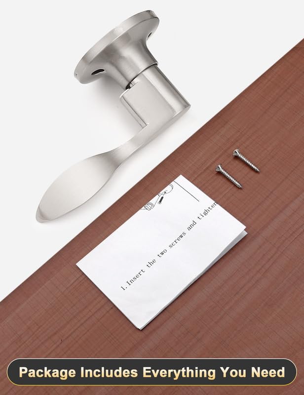 Mengico 4 Pack Satin Nickel Dummy Door Lever, Single Left Side Door Handle for Closets, Non-Turning Pull Only Lever Set, Wave Style Interior Door Knob - size: Left-Handed Dummy Lever