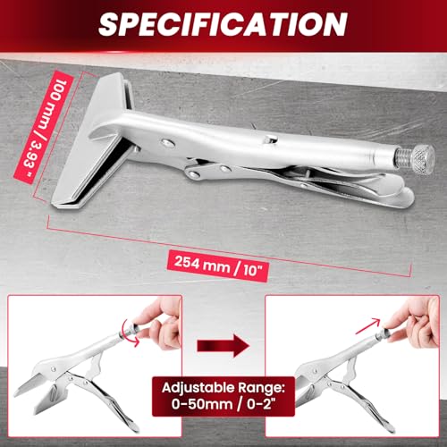10 Inch Locking Sheet Metal Clamp, Adjustable Welding Pliers Tool - size: 4 Pack