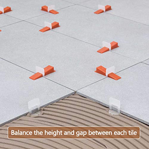 2000 PCS Tile Leveling System Spacers Clips 1/8''(3.0mm) - size: 1/8 inch*2000
