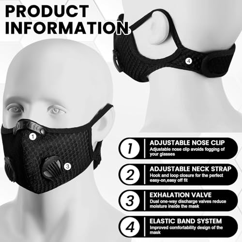 Threlaco Dust Mask Reusable - color: Black, Navy Blue