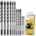 11-Piece Extended Masonry & Concrete Drill Bit Set, Carbide Tips, 1/8"-1/2" - size: 11 pcs 1/8"-1/2" Masonry Drill Bits Set