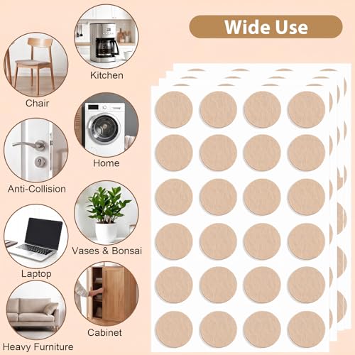 cobee 288 Pcs Felt Cabinet Door Bumpers, 0.86 Inch Small Felt Furniture Pads