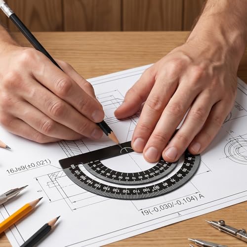 4 Pcs Metal Triangle Ruler Set, Geometry Set with Protractor and Straight Ruler, Metric 6 Inch Drawing Rulers with Storage Box Math Drafting Measuring Tool for Engineers Draftsmen Office Supplies Blac