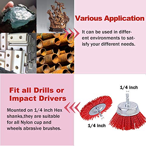 Rocaris 9 Pack Nylon Filament Abrasive Wire Brush Wheel & Cup Brush Set