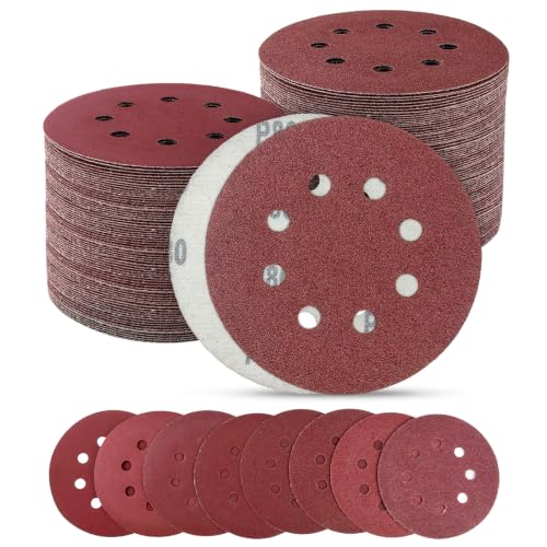 160 PCS 5 Inch Sanding Discs, 60 80 100 120 180 240 400 600 Grit