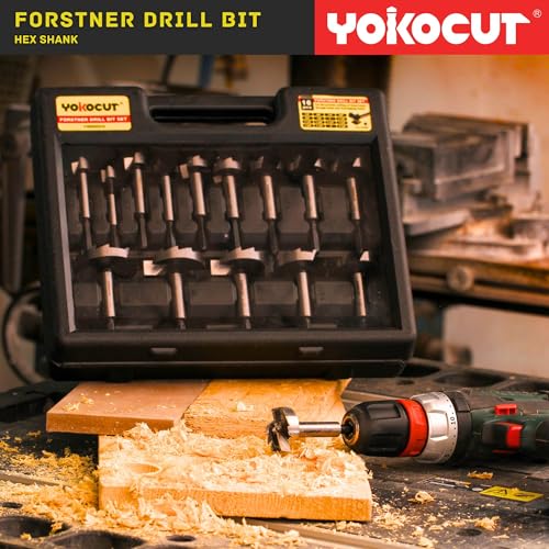 Forstner Bit Set 16Pcs Hex Shank, Wood Drill Bits Set with Multi Sided Shank, Forstner Bits for Woodworking - style: 16PCS Forstner Bits Set