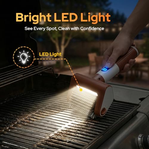 𝑵𝒆𝒘𝒆𝒔𝒕-𝑮𝒆𝒏 Electric Grill Brush, BBQ Grill Cleaner with Digital Display, Variable Speed Cordless Rotary Grill Brush, Replaceable Heads Grill Cleaning Brush for Barbecue Grates - size: GB-01