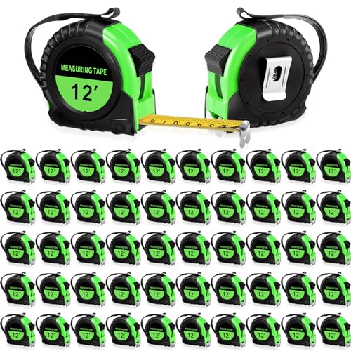 Copkim 50 Pieces 12 Ft Tape Measure Retractable Bulk,Green - color: Green