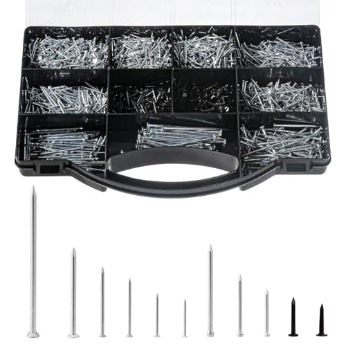 2510pcs Nail Assortment Kit for Hanging Pictures, Small Finishing Nails, Wall Pins - style: 2510pcs-11sizes