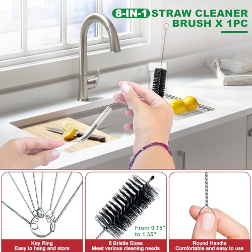 EastLink Drain Snake Tool Set 18Pcs, Drain Clog Remover & Cleaner Brush Kit