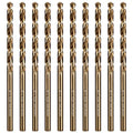 1/8 Inch HSS Twist Drill Bits 10Pcs, HPHOPE 1/8" Jobber Drill Bits Set, Straight Round Shank, Suitable for Drilling in Hard Metal, Stainless Steel, Cast Iron - size: 1/8 Inch, 10Pcs