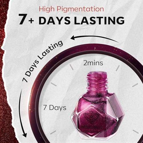 modelones Nail Polish Set, 6 Colors Red Burgundy Cat Eye Nail Polish - color: A2 Dark Red