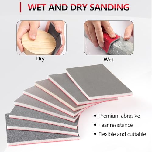 32 PCS 400 Grit Sanding Sponge, Soft and Flexible Sandpaper Block - style: 32Pcs 400Grit