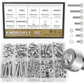 352 Pieces M4 x 6/8 /12/16 /20/25 /30mm Hex Socket Head Cap Screws Nuts Washers Assortment Kit, 304 Stainless Steel, Fully Machine Thread - size: M4, style: Socket Head