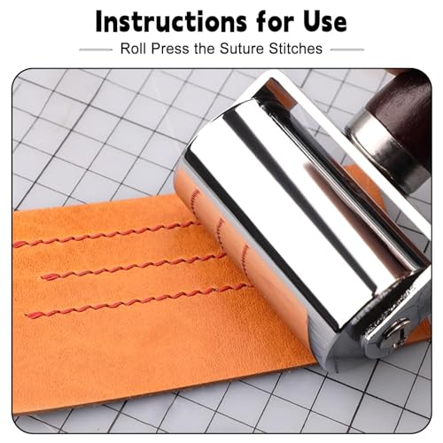 Mnuizu 60 mm Leather Press Edge Roller, Brayer Rollers for Crafting - color: Black, size: 60mm