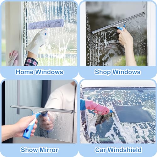 Mitclear Window Cleaning Kit with Bucket 3 Gallon for Home Outdoor Car - style: Window Cleaning Kit