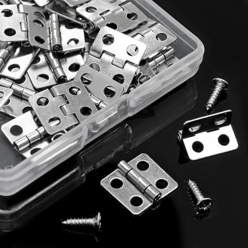 Mini Hinges, 13 x 12 mm, Silvery White, 30 Pcs - color: Silver(30pcs), size: 13 x 12mm