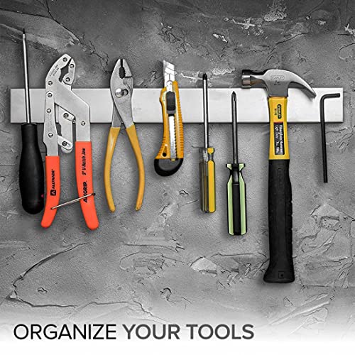 Modern Innovations Magnetic Knife Holder for Wall and Fridge - 18" Knife Magnetic Strip, Magnet Kitchen Knife Holder and Rack, Stainless Steel Magnetic Knife Bar for Kitchen Utensils - size: 18 Inch