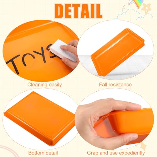 Maitys 15 Pack Plastic Art Trays 12 x 16 Inch Sensory Trays, Orange - color: Orange