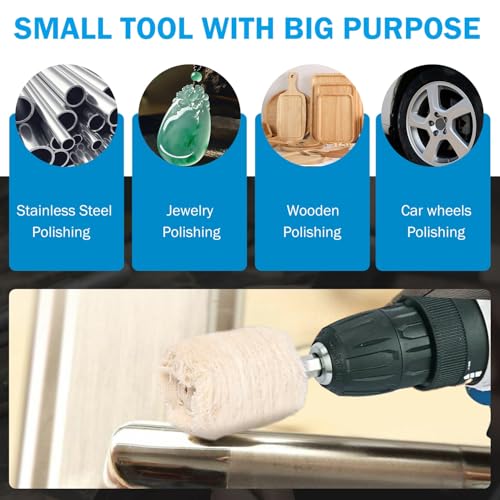 6PCS Drill Buffing Wheels with 3PCS Polish Compound,Wheel Polishing Buffing Pads for Drill,Wheel Shaped Polishing Tool for Metal,Stainless Steel,Jewelry,Wood,Plastic, Ceramic,Glass and etc - color: 6PCS