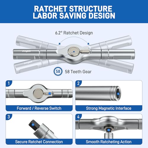 25 in 1 Magnetic Ratchet Screwdriver Set with 7 CRV Metric Sockets - color: Black, size: 25PCS