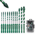 Masonry Drill Bit Set 12 Pcs(1/8"-1/2"), Masonry Drill Bits for Concrete - size: 12Pcs (1/8"-1/2") Green