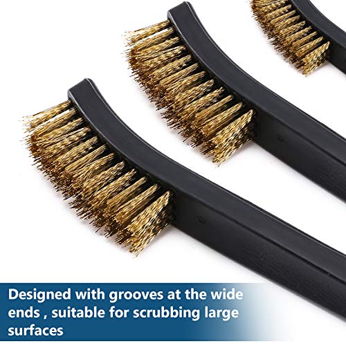 Accmor Scratch Brush Set for Gun Cleaning, Double-Ended Wire Bristle Brushes 9 Packs, All Purpose Gun Cleaner Kit, Handy Brass Scrub for Cleaning Welding Slag/Paint/Rust/Dirt - style: 9Pcs Bronze