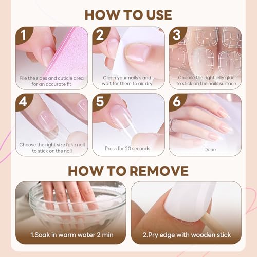 Press on Nails Almond Medium French Tip 3D Embossed Color Flower&Bead Design Fake Nails - color: 3D Embossed design 19