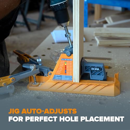 BORA Automatic Pocket Hole Jig Kit with 350 pc Screw Set - size: Auto Jig w/ 350pc Screw Set
