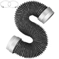 MATEWORK 8FT Dryer Vent Hose 4 Inch, Heavy Duty Flexible Aluminum Duct - color: Dark Grey, size: 4 inch 8 Feet